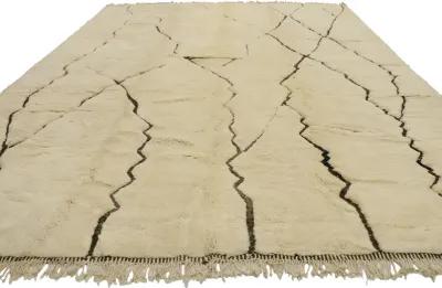 Large Berber Moroccan Rug - 10'01 x 13'02 - Esmaili Rugs & Antiques - Beige - Beige