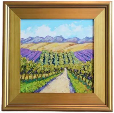 Wine Grape Vineyard & Mountain Landscape - Green