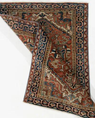 Persian Heriz Area Rug 3' X 4'4 - red - red