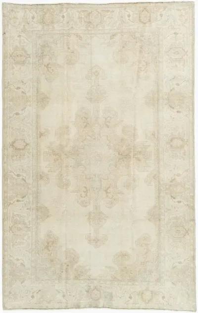 Turkish Oushak Area Rug 4'7 X 7' - white - white