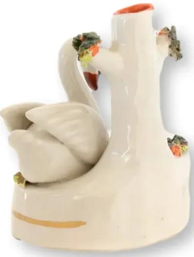 Staffordshire Swan Inkwell - New England Mercantile - White