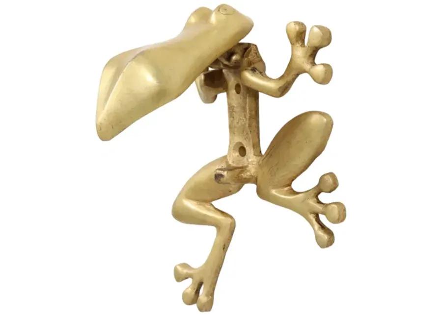 Brass Tree Frog Door Knocker - Interesting Things - Gold