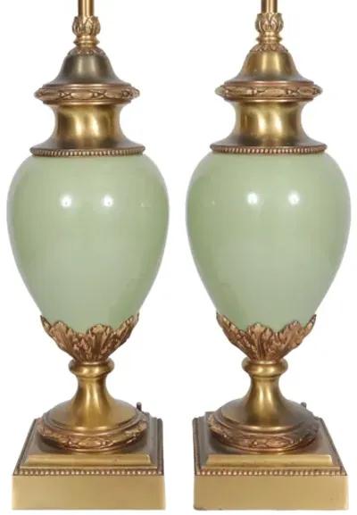 Stiffel Brass & Porcelain Lamps - a Pair - Interesting Things