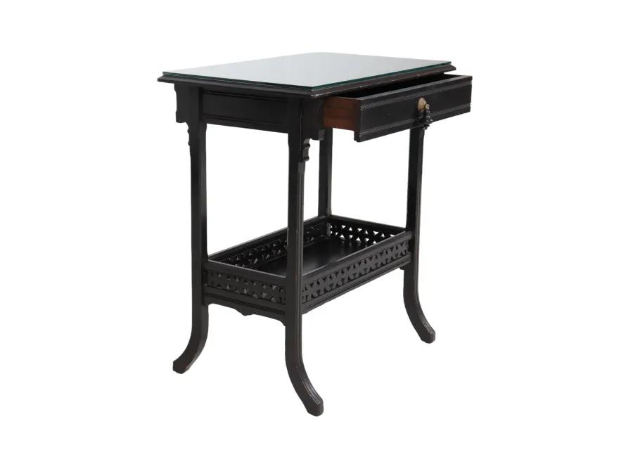 Chinoiserie Black Accent Table - Interesting Things - 26.25" L x 17" W x 29.25" H