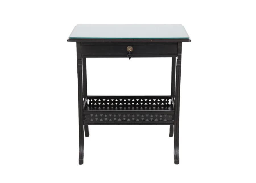 Chinoiserie Black Accent Table - Interesting Things - 26.25" L x 17" W x 29.25" H