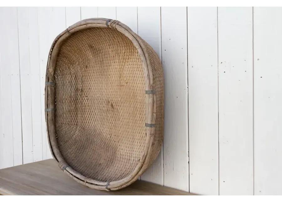 Antique Farmhouse Harvesting Basket - de-cor - Brown