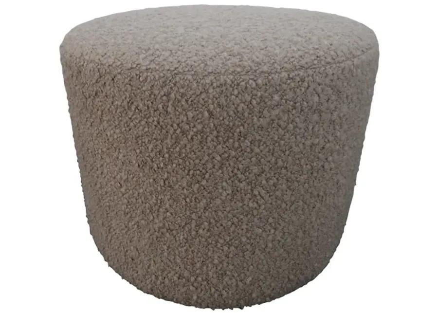 Luxe Camel Shearling Ottoman - Brown