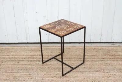 Sleek Inlay End Table - de-cor - Brown