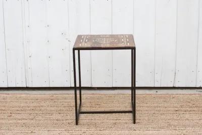 Sleek Inlay End Table - de-cor - Brown