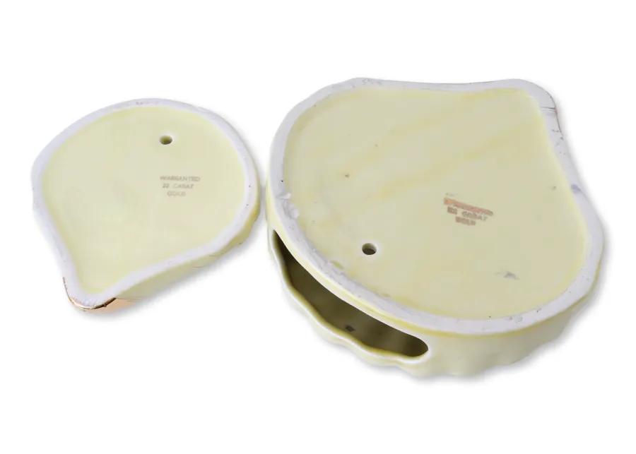 Midcentury Shell Wall Pockets - Set of 2 - The Queens Landing - Yellow