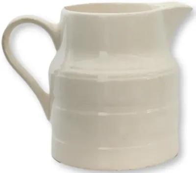 Classic English Banded Kitchen Jug - The Queens Landing - White