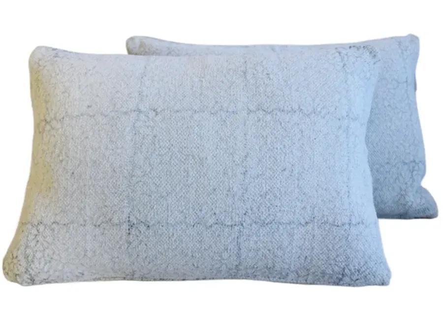 Blue-Gray Modern Cotton Pillows - Set of 2