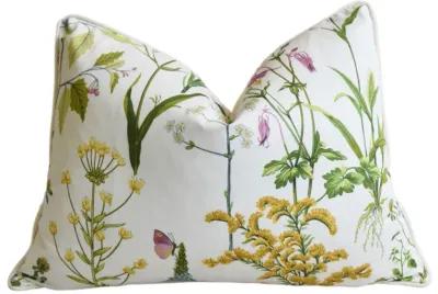 Designer Cotton/ Linen Wildflower Pillow