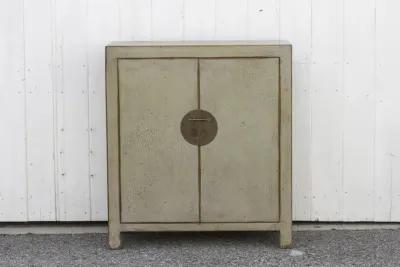 Sleek Crackle Paint Wine Cabinet - de-cor - Handcrafted - Beige