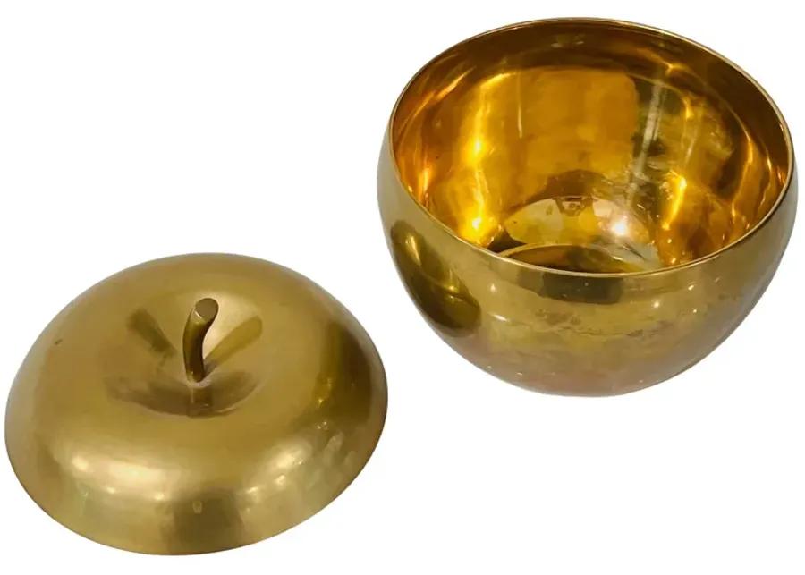 Solid Brass Apple Box - Eat Drink Home - Gold