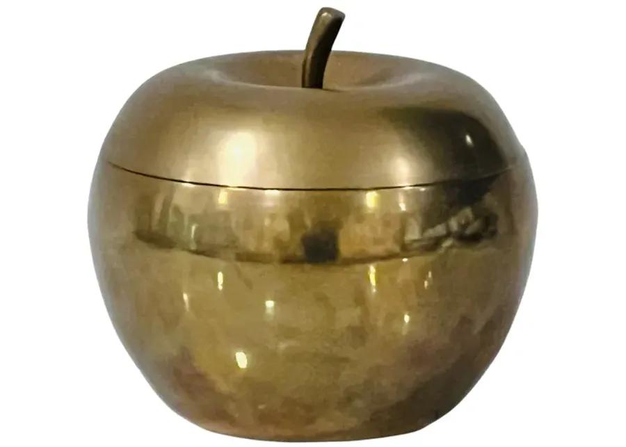 Solid Brass Apple Box - Eat Drink Home - Gold