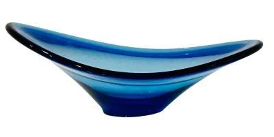 Mid-Century Modern Glass Bowl Catchall - Eat Drink Home - Blue