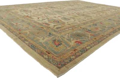 Persian Sultanabad Rug - 10'00 x 13'10 - Esmaili Rugs & Antiques - Beige - Beige