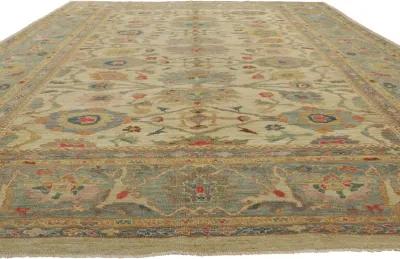 Persian Sultanabad Rug - 10'00 x 13'10 - Esmaili Rugs & Antiques - Beige - Beige