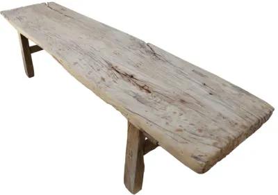 Antique Elmwood Rustic Bench/Table - Brown