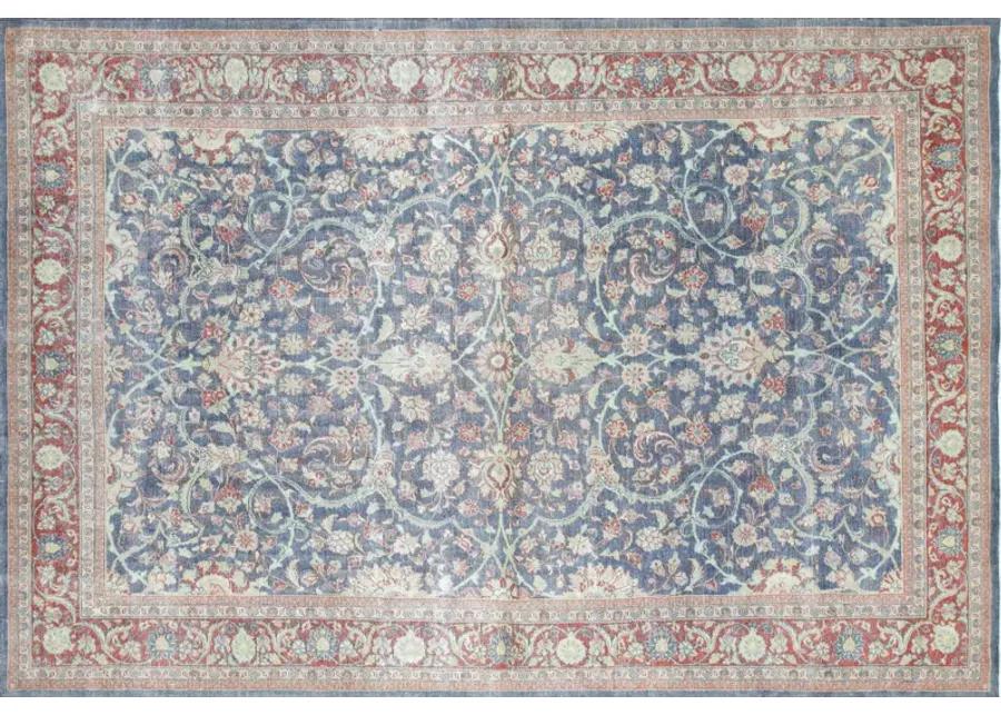 1940s Persian Tabriz Runner-8'4" x12'3" - Nalbandian - Blue