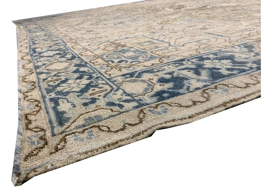 Lightly Distressed Heriz Rug 9'10 X 12'6 - Beige - Beige