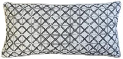 Charcoal/White Woven Embroidered Pillow