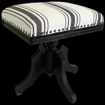 19th C Adjustable Stool Upholstered - Ballyhoo - Black