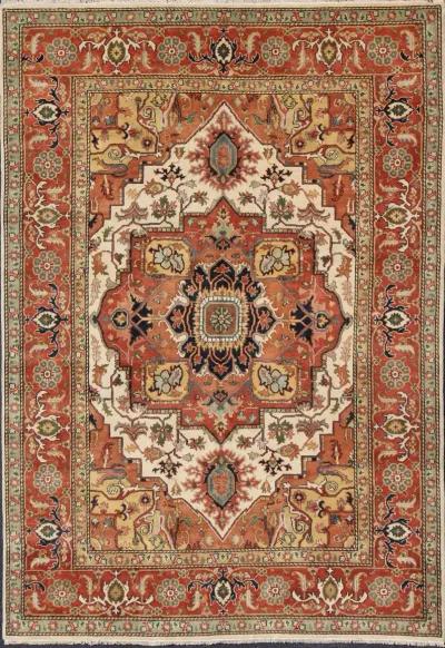 Large Heriz Geo Rug - 10'0 x 14'0 - Keivan Woven Arts - orange - orange