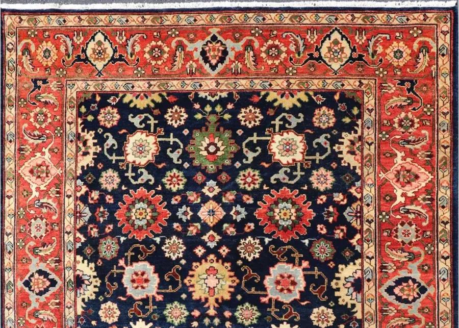 Floral Sultanabad-Mahal Rug - 9'0 x 12'0 - Keivan Woven Arts - blue - blue