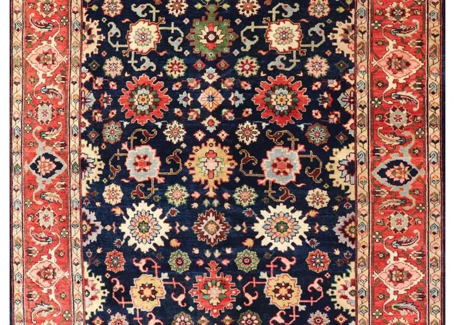 Floral Sultanabad-Mahal Rug - 9'0 x 12'0 - Keivan Woven Arts - blue - blue