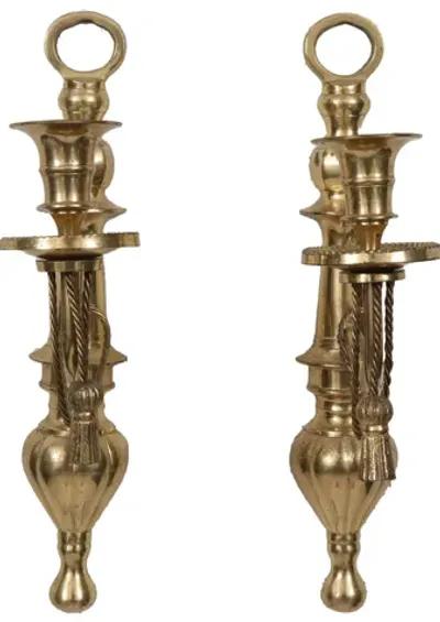 Regency Style Brass Sconces - a Pair - Interesting Things - Gold