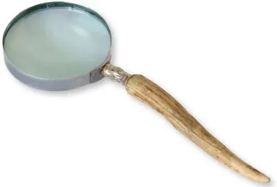 Midcentury Horn Handled Magnifying Glass - The Queens Landing - Brown