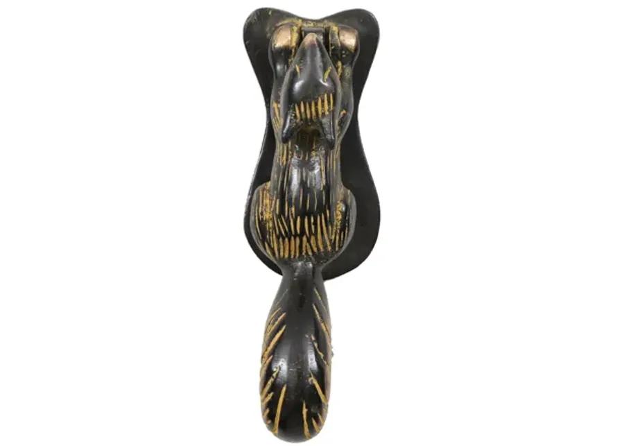 Brass Squirrel Door Knocker - Interesting Things - Black