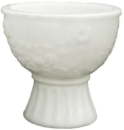 1950s Milk Glass Coupes / Planters - Set of 2 - Chez Vous - White - 3.6" w x 3.75" h