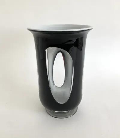 Murano Window Pane Vase - Ballyhoo - Black