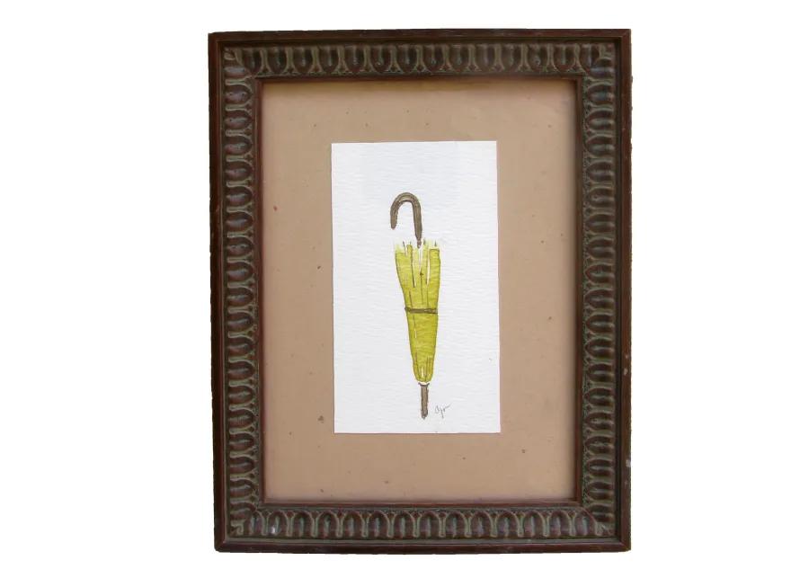 Whimsical petite Framed Watercolors Pair - Chez Vous - Brown