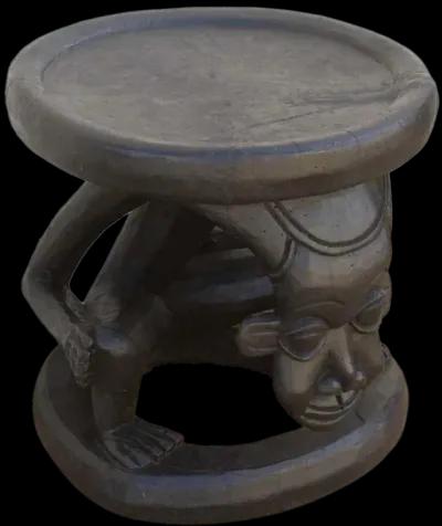 Ebonized Tribal African End Table - de-cor - Brown