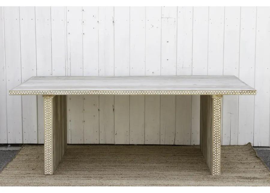 Bleached Mother of Pearl Dining Table - de-cor