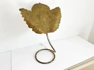 Signed C Jere Leaf Lamp - Gold