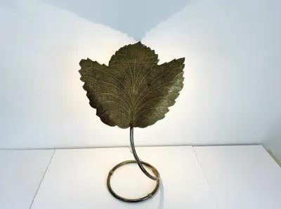 Signed C Jere Leaf Lamp - Gold