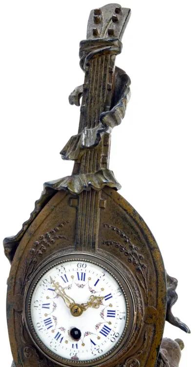 Bronze Mandolin Table Clock - Brown