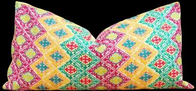 Rainbow Swati Embroidered Pillow Cover