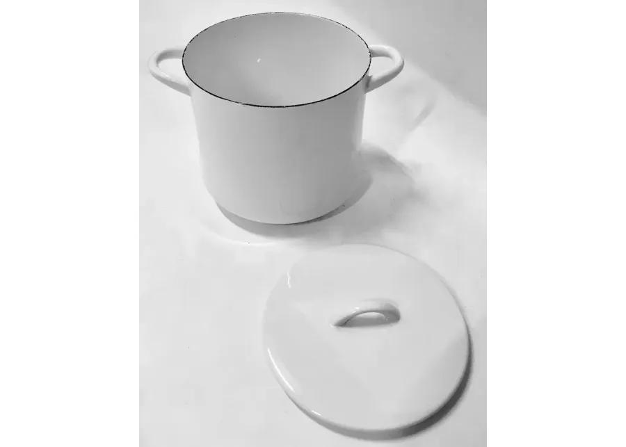 Mid-Century Modern Dansk Enamel Pot - White