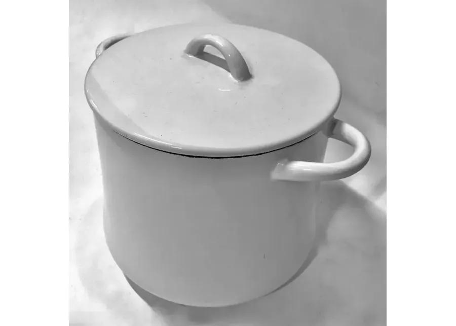 Mid-Century Modern Dansk Enamel Pot - White