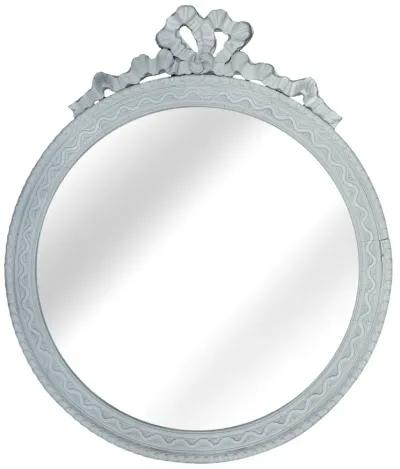 Late Deco ound Mirror with Ribbons & Bow - Blue