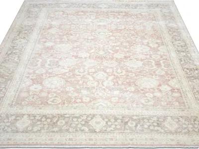 2000s Turkish Oushak Rug-9'11"x13'5" - Red - Red - Hand Knotted