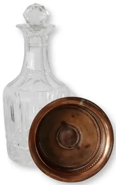 Antique English Copper Cruet w/Coaster - Clear