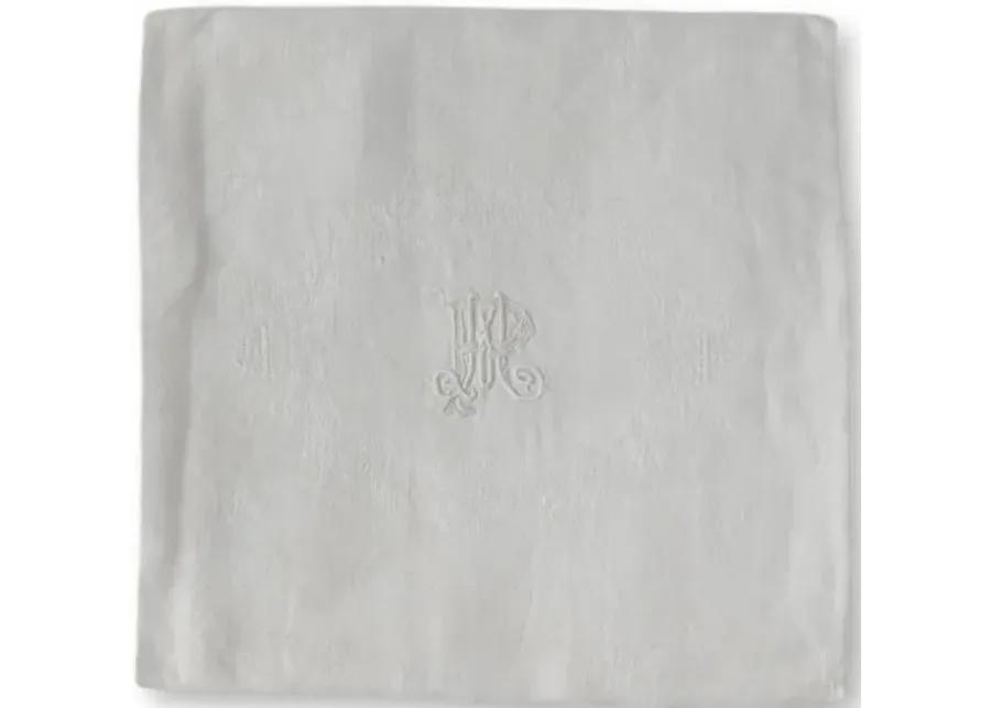 French "PM"/"MP" Dinner Napkins - Set of 12 - White