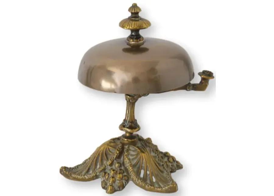 Antique English Hotel Front Desk Bell - Brown